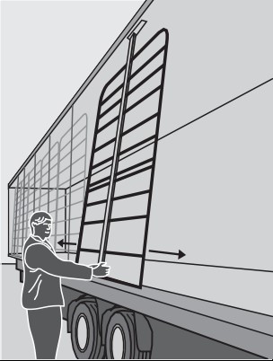 Illustration of a sliding gate in a truck