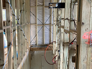 Stair void in residential building under construction