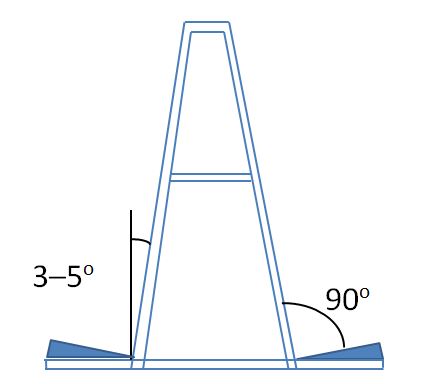 Diagram of an A-frame for storing glass