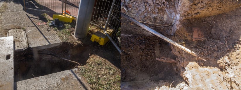 Trench excavation site where works were being undertaken.