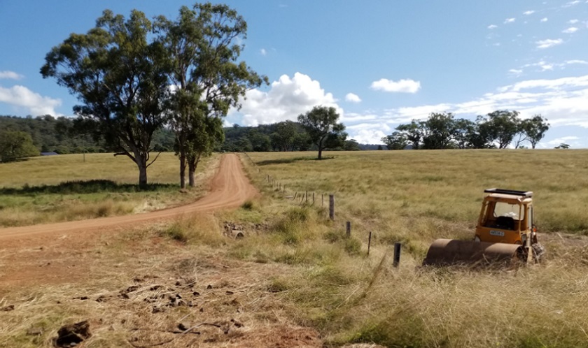 A mobile plant near a paddock