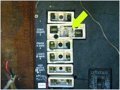 Fuse linings with asbestos