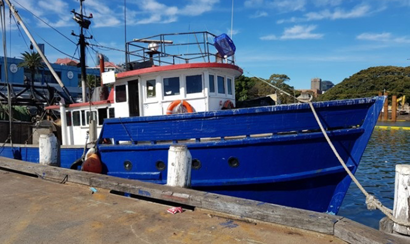 A fishing vessel involved in an incident
