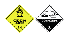 Information placard for hazardous chemicals stored