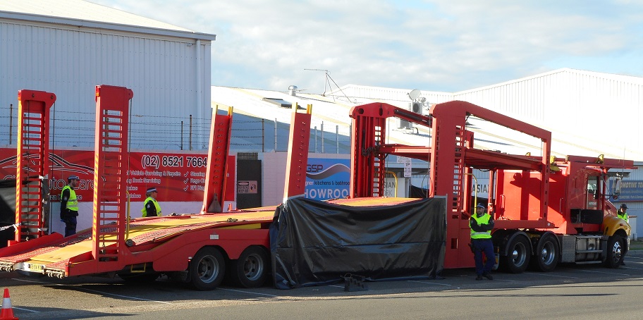 The transport trailer involved in the incident