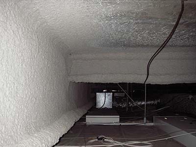 Insultation with asbestos
