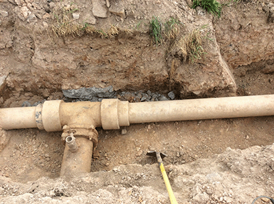 A pipe which may contain asbestos