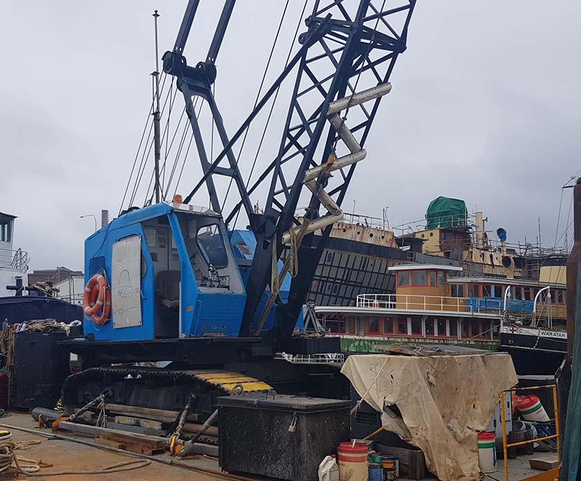 A crane on a barge