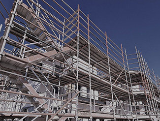 Scaffolding on a building under construction