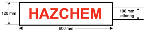 Hazchem placard