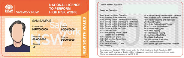 Example image of high risk licences and what to look out for