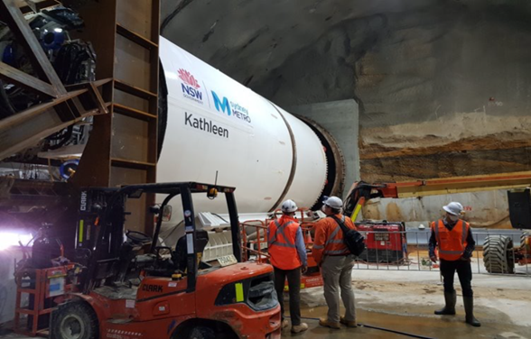 A tunnel boring machine
