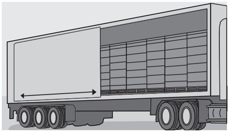 Illustration of a sliding panel on a truck