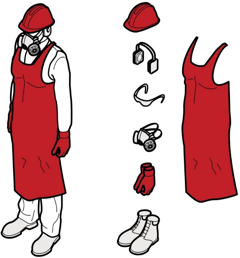 Illustration of personal protective equipment.