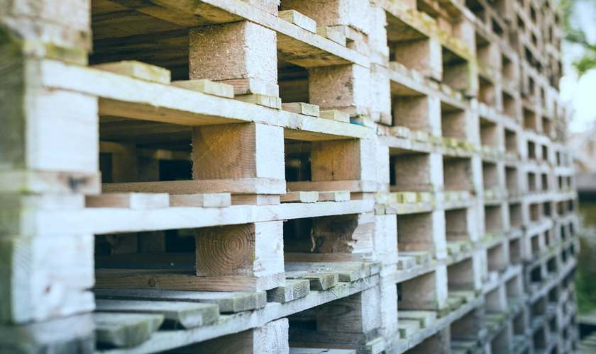 Pellets in a warehouse