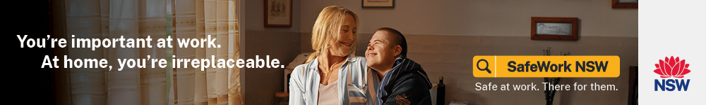 Mum wearing blue shirt staring lovingly at her son who is doing the same back at her with text 'You're important at work. At home, you're irreplaceable